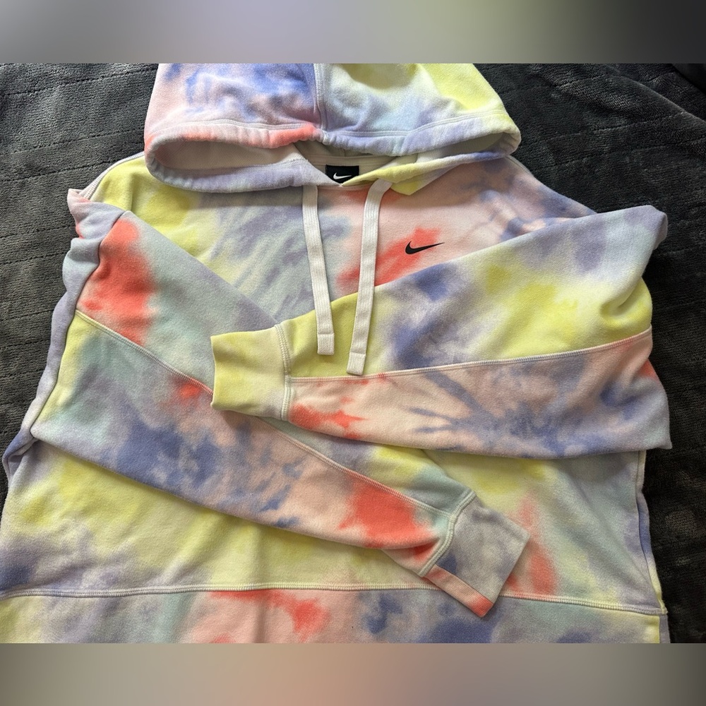 Nike Hoodie Size M Oversized Big Kids Adults Pastel Tie-Dye  Red, Yellow, Blue - Picture 10 of 12